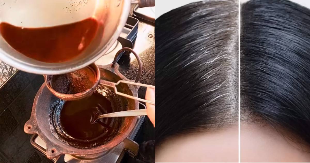 Natural herbal hair dye for black hair
