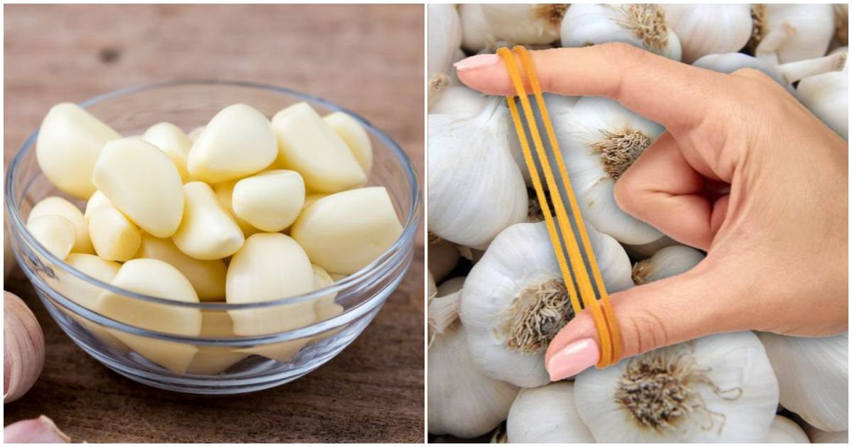 Easy Garlic peeling tips using Rubber Band