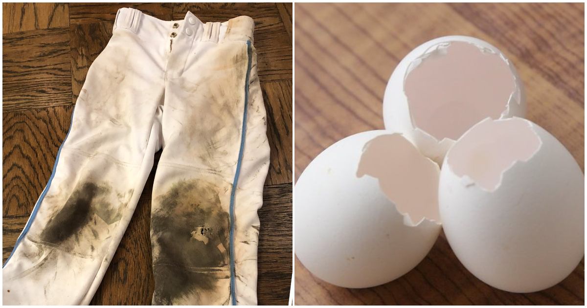 White Dress Cleaning tip using egg shell