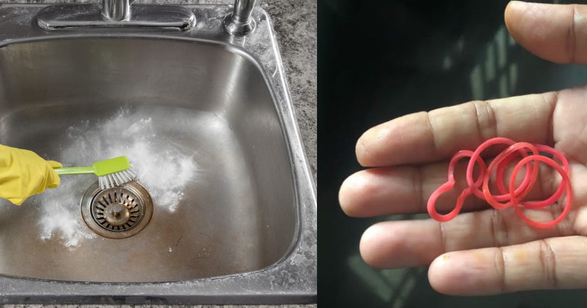 Kitchen sink Cleaning tip using Rubber Band