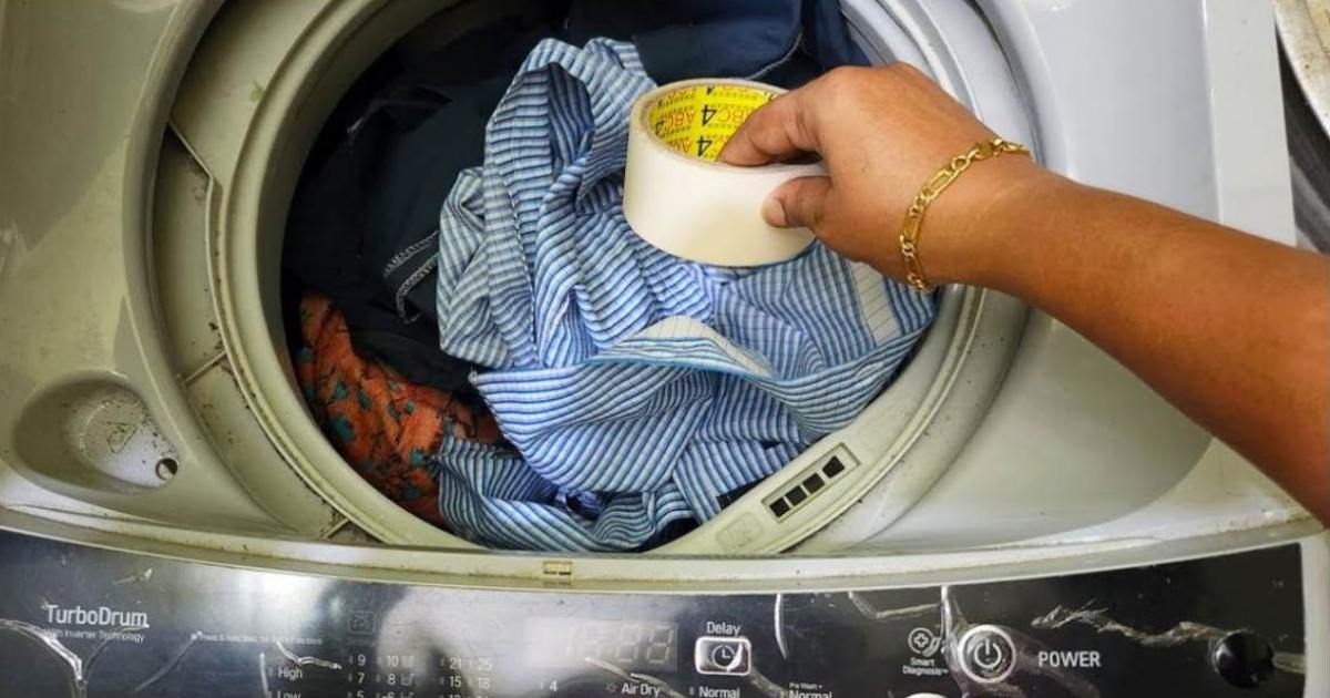 Washing Machine Cleaning Using Cello Tape tips