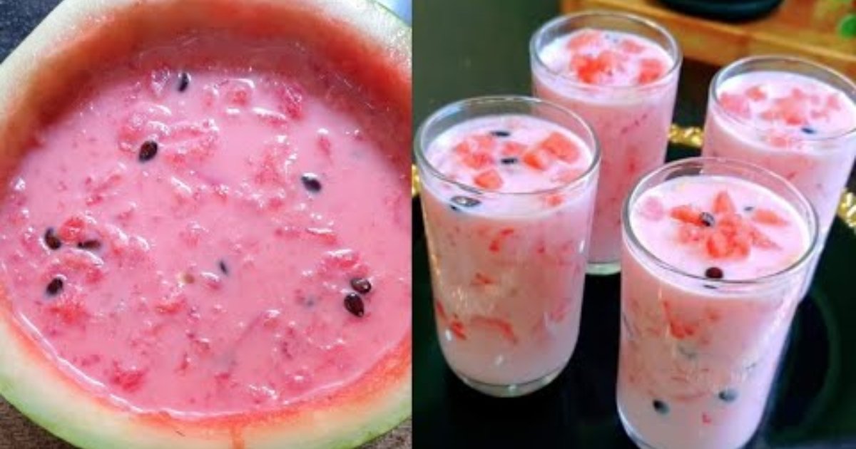 Tasty Coconut milk watermelon Drink recipe
