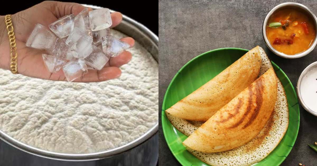 Soft Dosa making using ice cubes