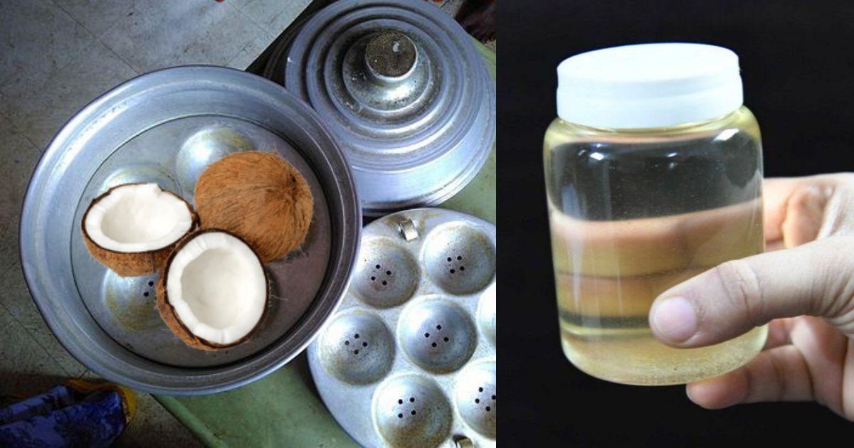 Coconut oil making in Idli pot tip