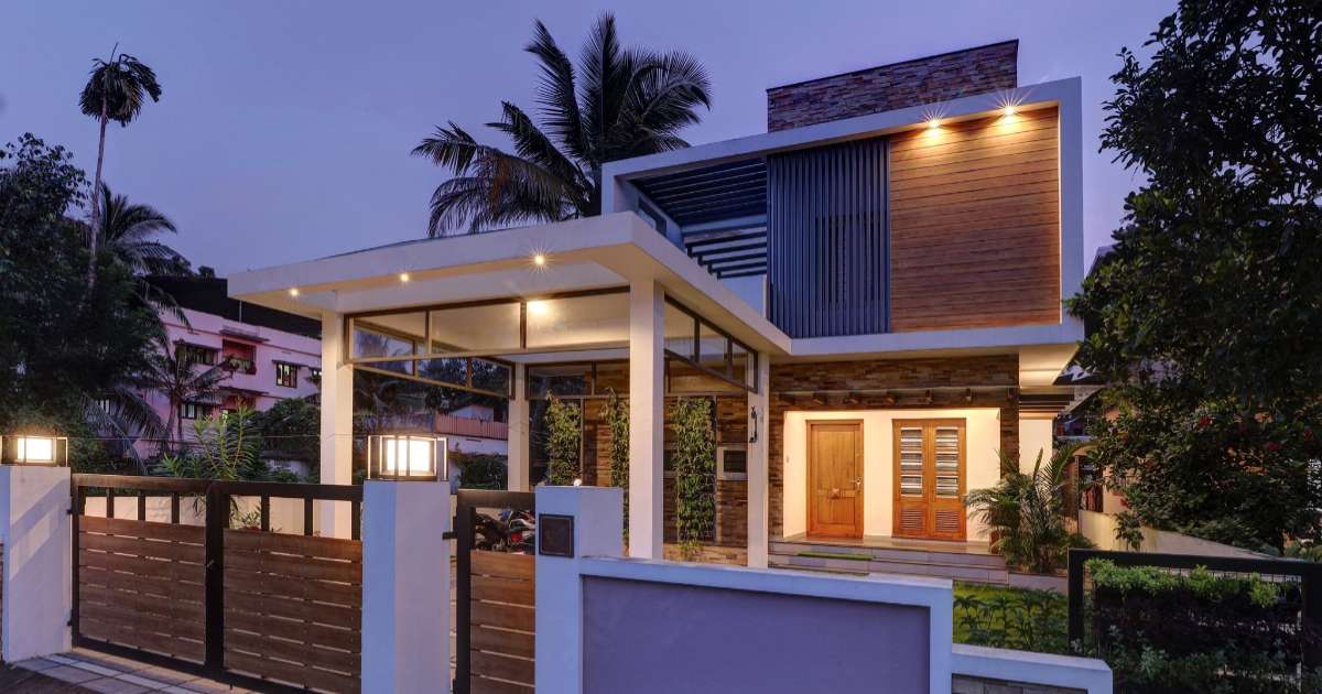 Contemporary style villa in narrow plot