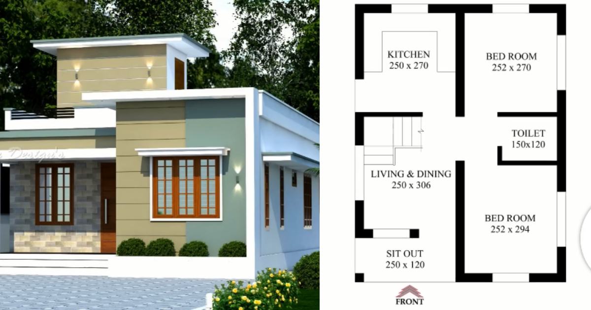 10 lakh single floor home Design