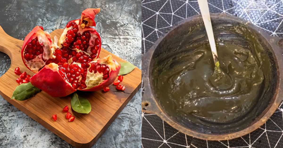 Natural hair dye using Anar peels