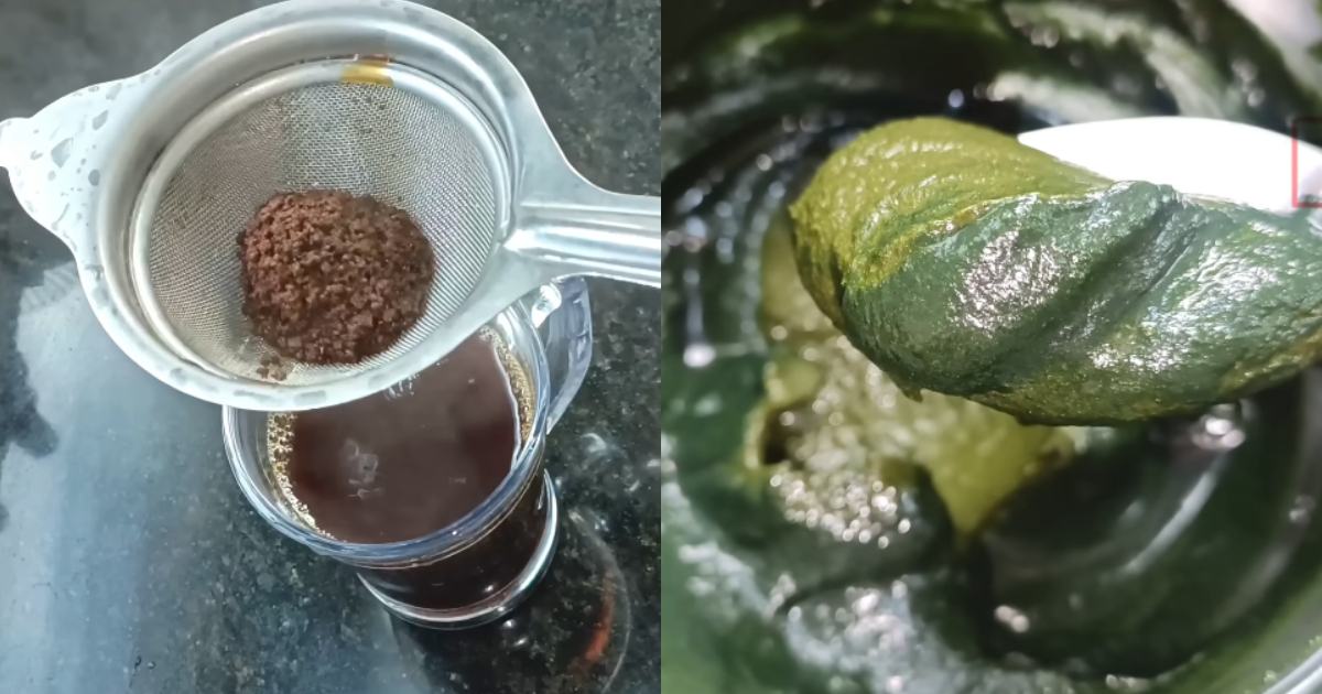 Tea Powder Hair dye making