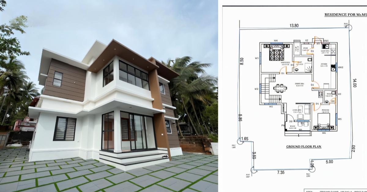 1650 SQFT 5 Cent Home Plan